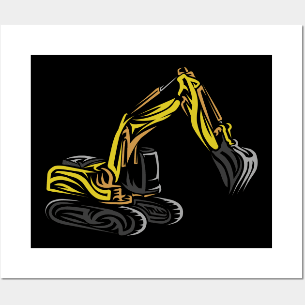 Excavator tribal Wall Art by damnoverload